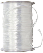 Load image into Gallery viewer, Premium - Pearl Finish Raffia Ribbon --- 1/4in x 100 yards --- White Color