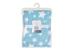 Load image into Gallery viewer, Stars Flannel Fleece Baby Blanket, 30 x 36 in, White & Blue Color