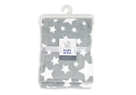 Load image into Gallery viewer, Stars Flannel Fleece Baby Blanket, 30 x 36 in, White & Grey Color