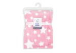Load image into Gallery viewer, Stars Flannel Fleece Baby Blanket, 30 x 36 in, White & Pink Color