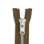 Load image into Gallery viewer, One Way -- YKK® #10 --- Aluminum Jacket Zipper -- Various Sizes