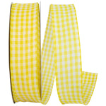 Load image into Gallery viewer, Easter Ribbons -- Great Gingham Wire Edge Ribbon -- Yellow Color -- Various Sizes