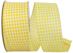 Load image into Gallery viewer, Easter Ribbons -- Great Gingham Wire Edge Ribbon -- Yellow Color -- Various Sizes