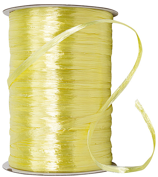 Premium - Pearl Finish Raffia Ribbon --- 1/4in x 100 yards --- Yellow Color