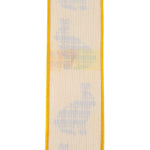 Load image into Gallery viewer, Easter Ribbons -- 2½ inch x 10 yards --- Bunny Cutout Plaid Deluxe Wire Edge Ribbon -- Yellow Gold Color