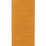Load image into Gallery viewer, Back side of the 2½-inch Florist Basics Dupioni Supreme ribbon in Yellow Gold displaying the woven polyester backing and reinforced wired edge.