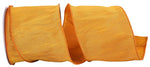 Load image into Gallery viewer, Extra-wide Florist Basics Dupioni Supreme Wired Edge Ribbon in vibrant Yellow Gold, 4 inches wide by 10 yards, designed for oversized bows, tree toppers, luxury gift packaging, and event décor.