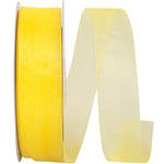 Load image into Gallery viewer, Chiffon Mono Sheer Ribbon -- Yellow Color --- Various Sizes