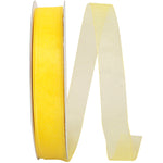 Load image into Gallery viewer, Chiffon Mono Sheer Ribbon -- Yellow Color --- Various Sizes