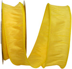 Load image into Gallery viewer, Full roll of Florist Basics Dupioni Supreme Wired Edge Ribbon in Yellow, 1½ inch wide by 10 yards, ideal for wreath making, floral designs, holiday decorating, and elegant gift wrapping.