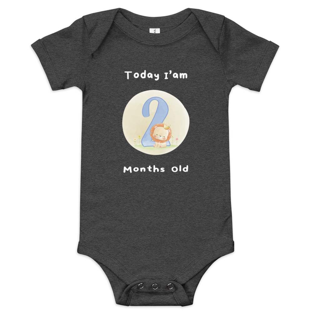 Today, I am 2-Months Old --- Baby Short Sleeve Onesie / Bodysuit, Various Colors