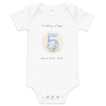 Load image into Gallery viewer, Today, I am 5-Months Old --- Baby Short Sleeve Onesie / Bodysuit, Various Colors

