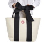 Load image into Gallery viewer, Natural Straw Tote with Black Ribbon Bow