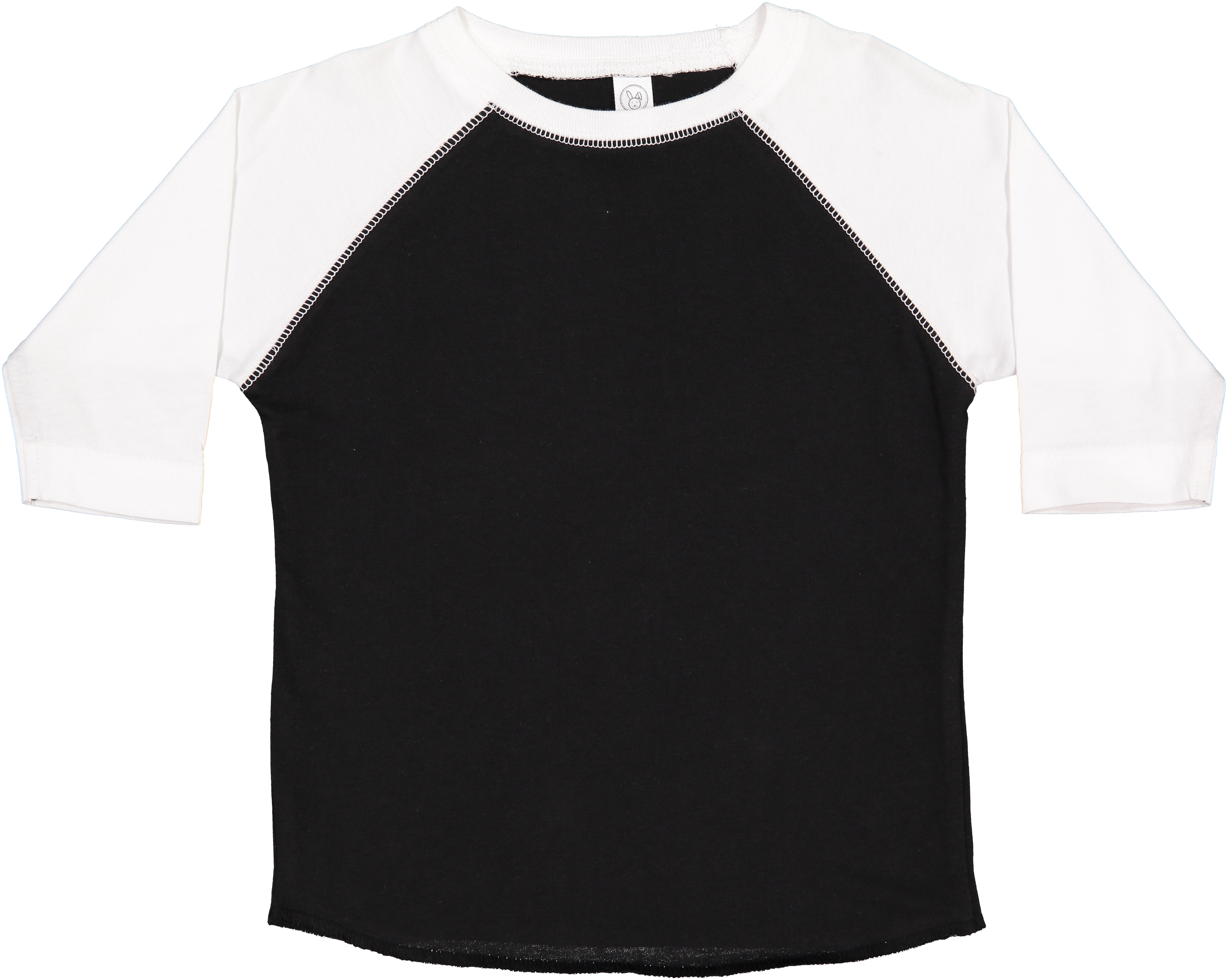 Toddler (Unisex) Raglan Baseball T-Shirt  (Black & White)