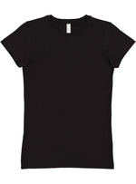 Load image into Gallery viewer, Ladies (Junior) Fitted - Crew Neck -- Fine Jersey T-shirt -- 100% Cotton -- Black Color