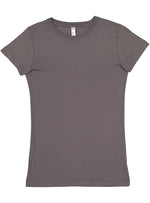 Load image into Gallery viewer, Ladies (Junior) Fitted - Crew Neck -- Fine Jersey T-shirt -- 100% Cotton -- Charcoal Color