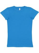 Load image into Gallery viewer, Ladies (Junior) Fitted - Crew Neck -- Fine Jersey T-shirt -- 100% Cotton -- Cobalt Color