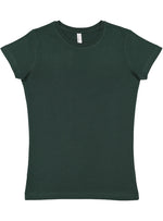 Load image into Gallery viewer, Ladies (Junior) Fitted - Crew Neck -- Fine Jersey T-shirt -- 100% Cotton -- Forest Green Color