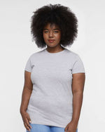 Load image into Gallery viewer, Ladies (Junior) Fitted - Crew Neck -- Fine Jersey T-shirt -- 100% Cotton -- Heather Color