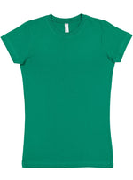 Load image into Gallery viewer, Ladies (Junior) Fitted - Crew Neck -- Fine Jersey T-shirt -- 100% Cotton -- Kelly Color