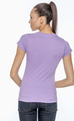 Load image into Gallery viewer, Ladies (Junior) Fitted - Crew Neck -- Fine Jersey T-shirt -- 100% Cotton -- Lavender Color