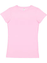 Load image into Gallery viewer, Ladies (Junior) Fitted - Crew Neck -- Fine Jersey T-shirt -- 100% Cotton -- Pink Color