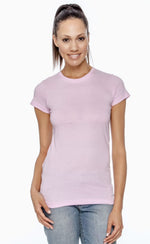 Load image into Gallery viewer, Ladies (Junior) Fitted - Crew Neck -- Fine Jersey T-shirt -- 100% Cotton -- Pink Color