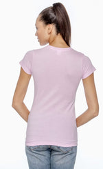 Load image into Gallery viewer, Ladies (Junior) Fitted - Crew Neck -- Fine Jersey T-shirt -- 100% Cotton -- Pink Color