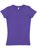 Load image into Gallery viewer, Ladies (Junior) Fitted - Crew Neck -- Fine Jersey T-shirt -- 100% Cotton -- Purple Color