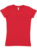 Load image into Gallery viewer, Ladies (Junior) Fitted - Crew Neck -- Fine Jersey T-shirt -- 100% Cotton -- Red Color