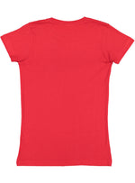 Load image into Gallery viewer, Ladies (Junior) Fitted - Crew Neck -- Fine Jersey T-shirt -- 100% Cotton -- Red Color