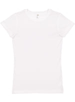 Load image into Gallery viewer, Ladies (Junior) Fitted - Crew Neck -- Fine Jersey T-shirt -- 100% Cotton -- White Color