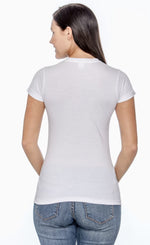 Load image into Gallery viewer, Ladies (Junior) Fitted - Crew Neck -- Fine Jersey T-shirt -- 100% Cotton -- White Color