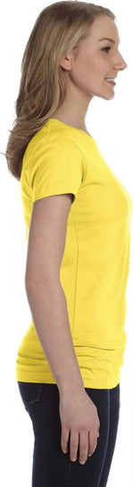Load image into Gallery viewer, Ladies (Junior) Fitted - Crew Neck -- Fine Jersey T-shirt -- 100% Cotton -- Yellow Color