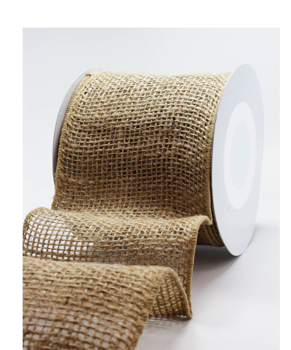 Jute Ribbon 4in x 10 yds Natural - Save-On-Crafts