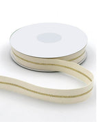 Load image into Gallery viewer, Canvas Ribbon (with woven metallic center line) --- 7/8 in x 20 yards
