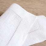 Load image into Gallery viewer, White Hemstitch Table Linen Collection, 100% Linen