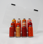 Load image into Gallery viewer, Orange Shade Colors: 1,100-yards Mini Snap Cones, Polyneon #40, Machine Embroidery Thread Collection, 12 units/pack by MADEIRA