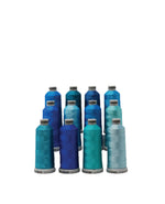 Load image into Gallery viewer, Aqua Shade Colors: 1,100-yards Mini Snap Cones, Polyneon #40, Machine Embroidery Thread Collection, 12 units/pack by MADEIRA