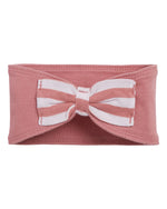 Load image into Gallery viewer, Baby Headband with Bow Tie, (Mauvelous - Ballerina - Mauvelous Stripe)