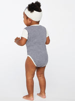 Load image into Gallery viewer, Baby Headband with Bow Tie, (Natural Heather - Granite Heather)