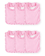 Load image into Gallery viewer, Sublimation Baby Bib with Ruffle Trim, (65% Polyester - 35% Cotton), Pink