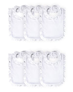 Load image into Gallery viewer, Sublimation Baby Bib with Ruffle Trim, (65% Polyester - 35% Cotton), White