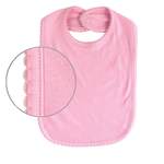 Load image into Gallery viewer, Sublimation Baby Bib with Scallop Trim, (65% Polyester - 35% Cotton), Pink