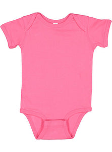 Short Sleeve -- Baby Bodysuit / Onesie -- 100% Cotton -- Hot Pink
