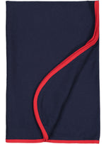 Load image into Gallery viewer, Baby Jersey Blanket, 5.5 oz., 100% Cotton Premium Jersey, Navy-Red