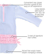 Load image into Gallery viewer, Baby Seersucker Rash Guard, Blue (One Piece) by Ruffle Butts®