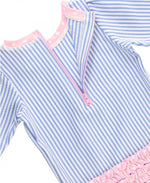 Load image into Gallery viewer, Baby Seersucker Rash Guard, Blue (One Piece) by Ruffle Butts®