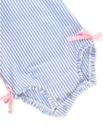 Load image into Gallery viewer, Baby Seersucker Rash Guard, Blue (One Piece) by Ruffle Butts®