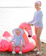 Load image into Gallery viewer, Baby Seersucker Rash Guard, Blue (One Piece) by Ruffle Butts®